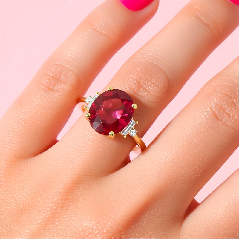 Roter Fluorit-Goldring (CIRARI)