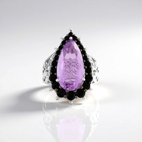 Anello in argento con Ametista Rose de France (Dallas Prince Designs)