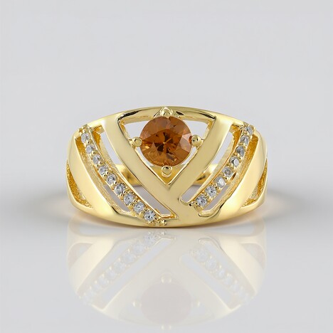 Anello in argento con Zircone Cognac