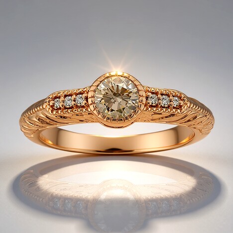 Anello in oro con Diamante Rose de France VS1 di Argyle (Annette)