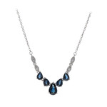 Gouden halsketting met een Blauwe Ceylon saffier