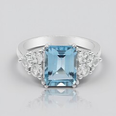 Anello in argento con Topazio Blu Cielo