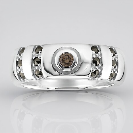 Anello in argento con Diamante Rose de France SI1 di Argyle (Annette classic)