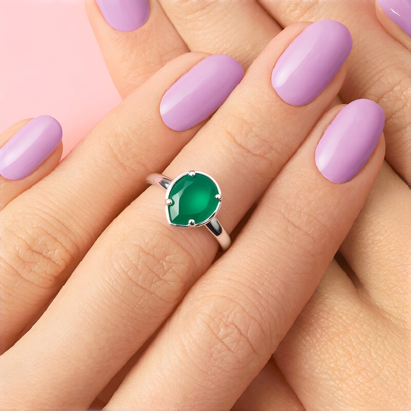 Anillo en plata con Ónix verde