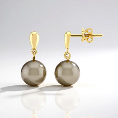 9K Tahitian Pearl Gold Earrings (TPC)