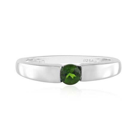 Anello in argento con Diopside Russo