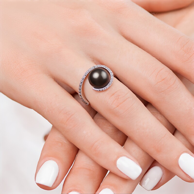 Anillo en plata con Perla cultivada de Tahití (Annette classic)