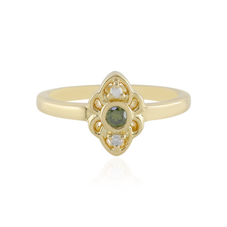Anello in argento con Diamante Verde I3
