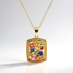 Collier en argent et Saphir bleu
