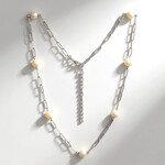 Collana in argento con Perla d'Acqua Dolce Bianca (Adela Silber)