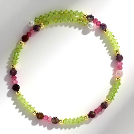 Bracciale in acciaio con Peridoto (Riya)
