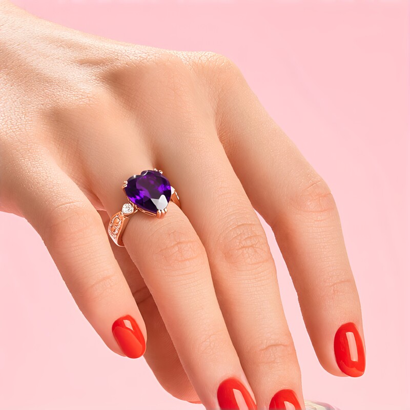 Anello in argento con Ametista (Gems en Vogue)