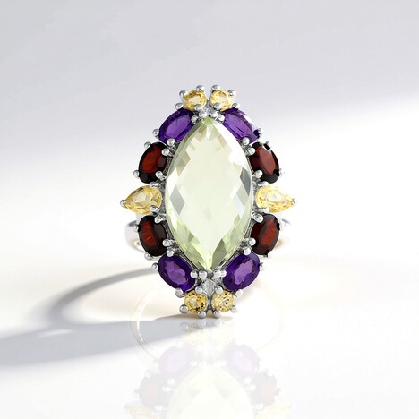 Anello in argento con Ametista Verde