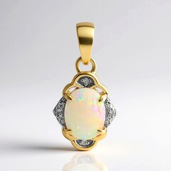 Ciondolo in oro con Opale Bianco Brasiliano