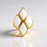 Anello in argento con Pietra di Luna Bianca (KM by Juwelo)