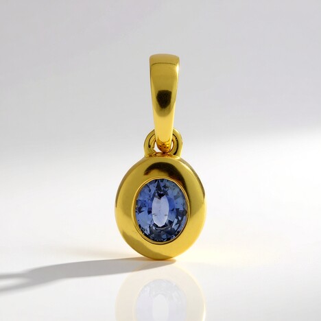 Ciondolo in argento con Zaffiro Ceylon Blu