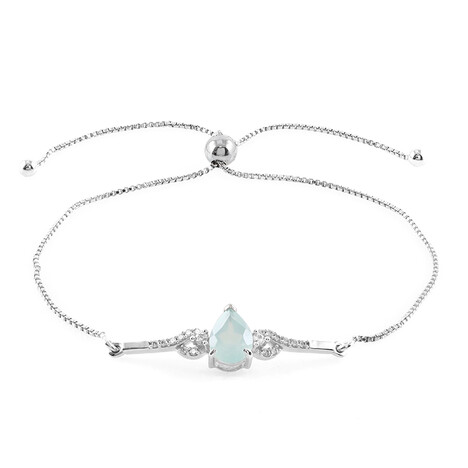 Aqua-Chalzedon-Silberarmband