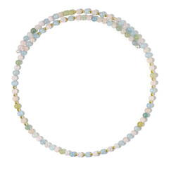 Collier ras du cou en acier et Béryl fantaisie (Riya)