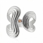 Bague en argent et Diamant rose de France SI1 d'Argyle  (Annette)