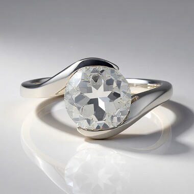 Bague en argent et Topaze blanche