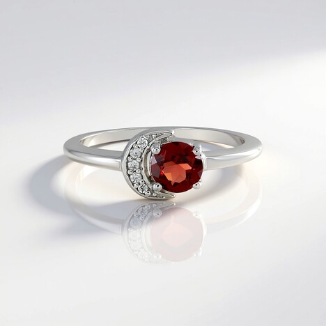 Anello in argento con Granato Mozambico