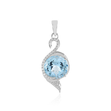 Colgante en plata con Topacio azul cielo