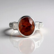 Anillo en plata con Granate Hesonita (Adela Silber)