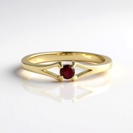 Bague en or et Spinelle rouge noble