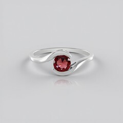 Anello in argento con Granato Mozambico