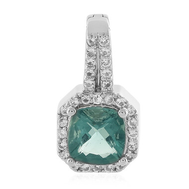 Ciondolo in argento con Fluorite Petrolio del Belgio