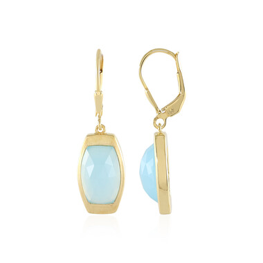 Aqua-Chalzedon-Silberohrringe (MONOSONO COLLECTION)
