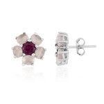 Pendientes en plata con Calcedonia rosa