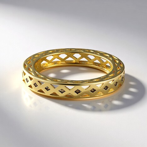 Anello in oro con Diamante Champagne I2 (Ornaments by de Melo)