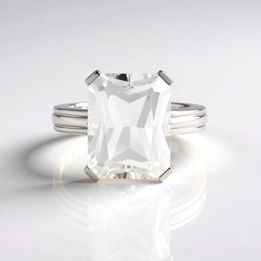 Zilveren ring met een witte kwarts (de Melo Essence)