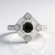 Anello in argento con Zircone Ceylon Verde