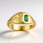 Anello in argento con Onice Verde