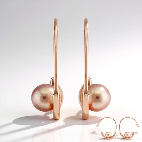 Orecchini in argento con Perla Ming Porpora (TPC)