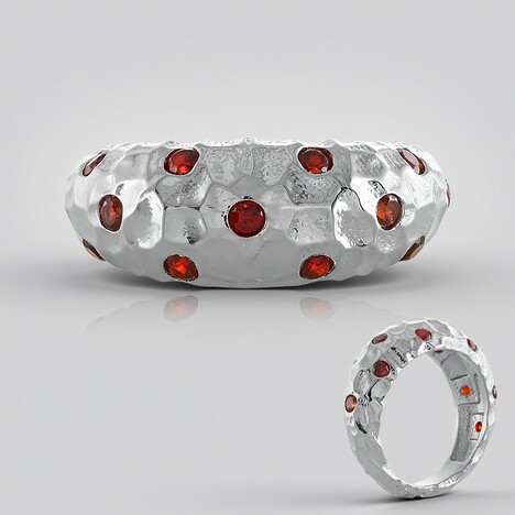 Anello in argento con Zircone Rosso (SAELOCANA)