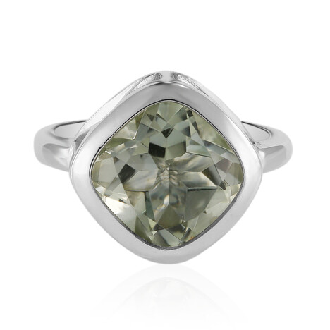 Zilveren ring met een groene amethist (MONOSONO COLLECTION)