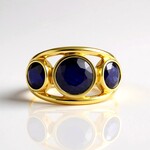 Anello in argento con Zaffiro Blu del Madagascar (de Melo Essence)