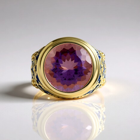 Anello in argento con Ametista Rose de France (Adela Silber)