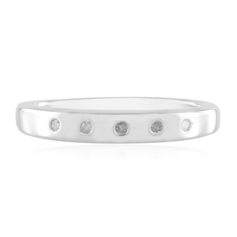 I2 (I) Diamond Silver Ring