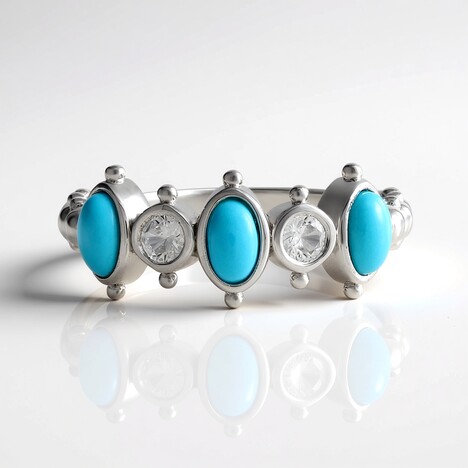 Anello in argento con Turchese Sleeping Beauty (Dallas Prince Designs)