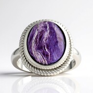 Anillo en plata con Charoita