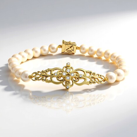 Bracciale in argento con Perla d'Acqua Dolce Bianca