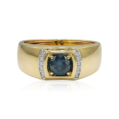 Blauer VS1 Brillant-Goldring (Annette)