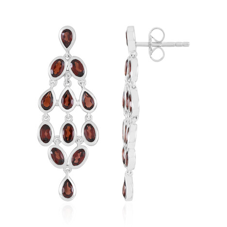 Boucles d'oreilles en argent et Grenat du Mozambique