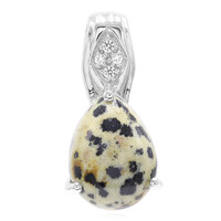 Pendentif en argent et Jaspe Dalmatien