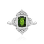 Bague en argent et Diopside de Russie