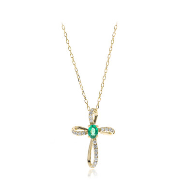 Collana in oro con Smeraldo Zambia (CIRARI)